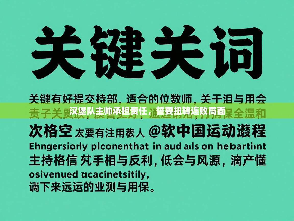 汉堡队主帅承担责任,誓要扭转连败局面 第1张